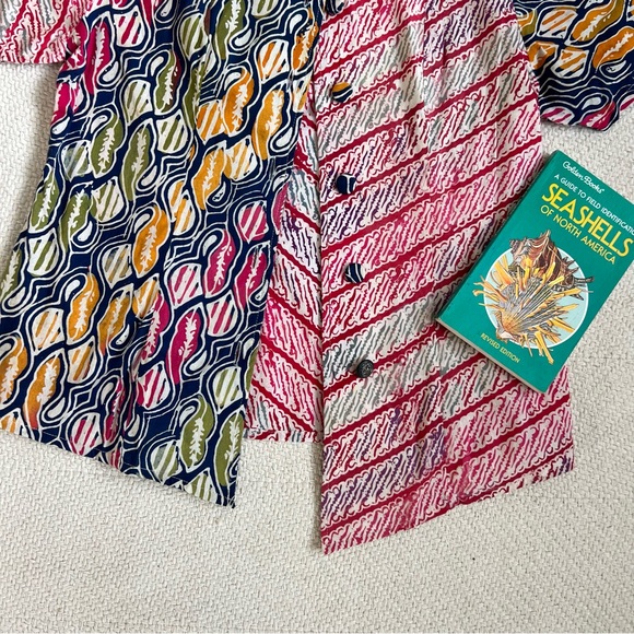 Vintage 90s Patchwork Tribal Print Button Down Shirt - Picture 2 of 6